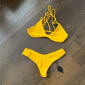 Yellow Strappy Bikini Set
